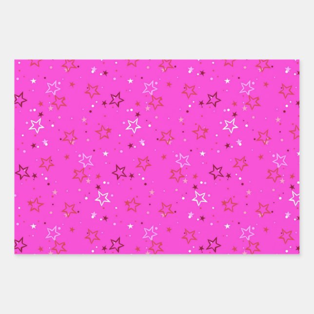 Feuille De Papier Cadeau Motif d'étoiles (Devant)
