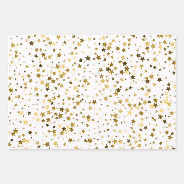 Feuille De Papier Cadeau Motif d'étoiles (Devant)