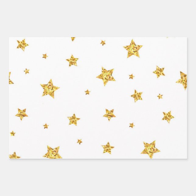 Feuille De Papier Cadeau Motif d'étoiles (Devant)
