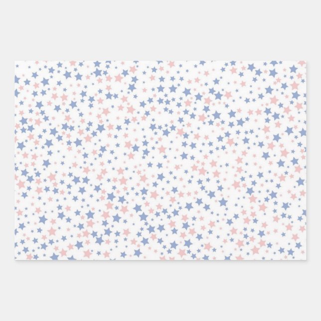 Feuille De Papier Cadeau Motif d'étoiles (Devant)