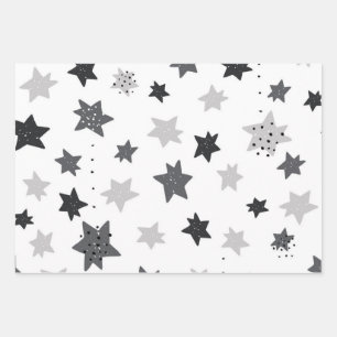 Feuille De Papier Cadeau Motif d'étoiles
