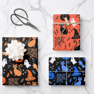 Feuille De Papier Cadeau Motif d'Halloween Citrouille mignon
