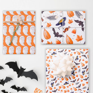 Feuille De Papier Cadeau Motif d'Halloween lunaire