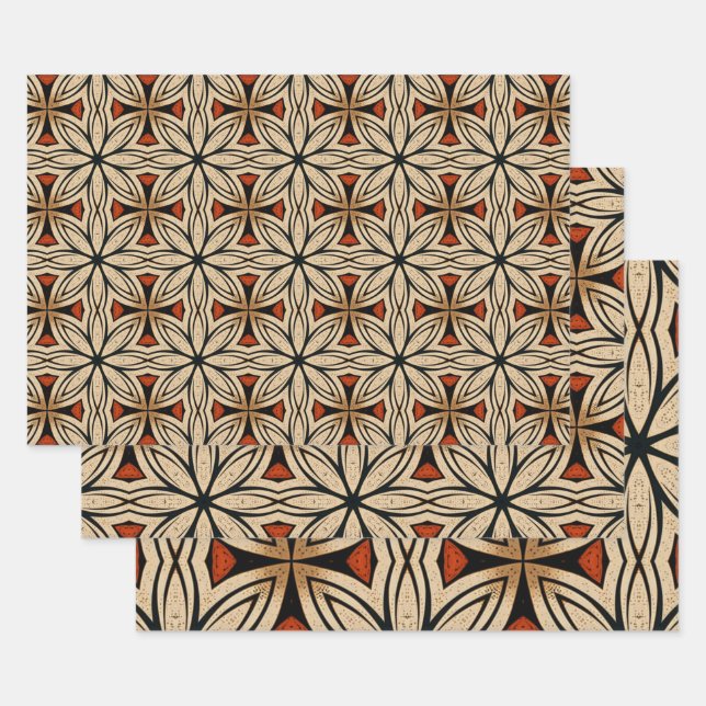 Feuille De Papier Cadeau Motif d'origine africaine no 1 (Lot)