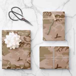 Feuille De Papier Cadeau Motif du Camouflage du désert, Motif militaire, Ar