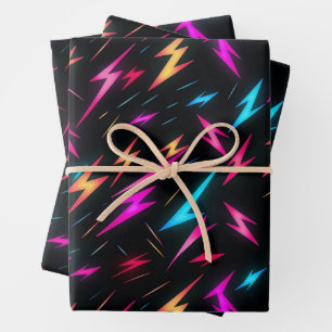 Feuille De Papier Cadeau Motif éclair coloré 