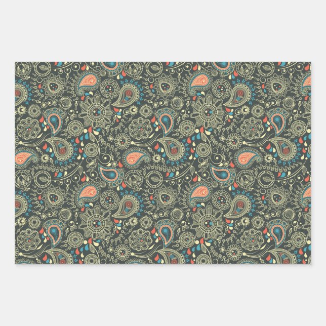 Feuille De Papier Cadeau Motif élégant (Devant)