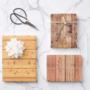 Feuille De Papier Cadeau Motif en bois rustique - Forêt d'arbre Vintage