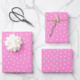 Feuille De Papier Cadeau Motif en carrelage à pois rose et blanc mignon