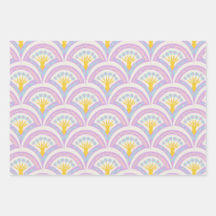 Feuille De Papier Cadeau Motif en coquille de couleur pastel
