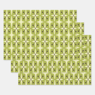 Feuille De Papier Cadeau Motif en forme d'étoile du milieu du XXe siècle mo