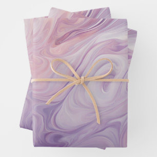 Feuille De Papier Cadeau Motif en marbre rose, Lilac, violet