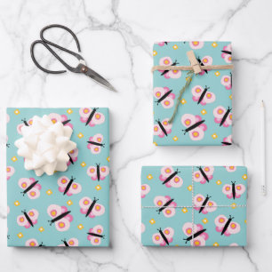 Feuille De Papier Cadeau Motif Enfants Papillon Mignon