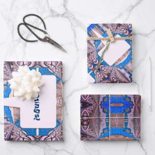 Feuille De Papier Cadeau Motif et texte fractionné psychédélique