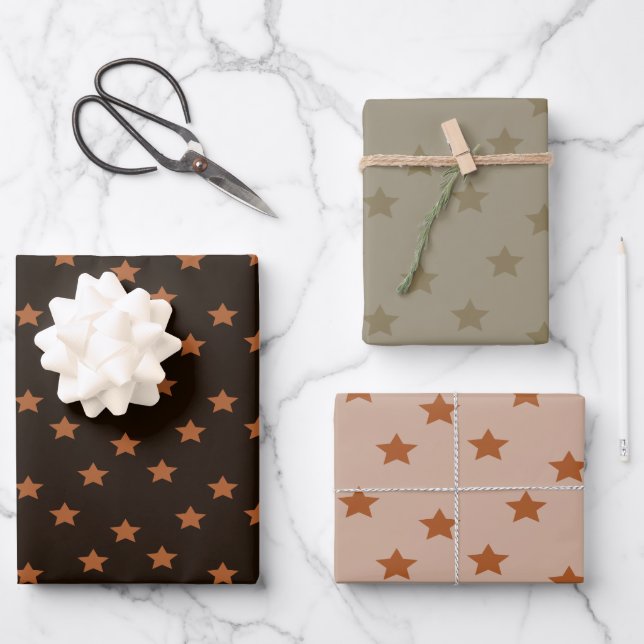 Feuille De Papier Cadeau Motif étoilé designer (Recto)