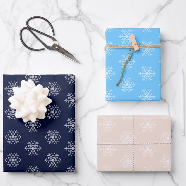 Feuille De Papier Cadeau Motif Festive Snowflakes (Créateur téléchargé)