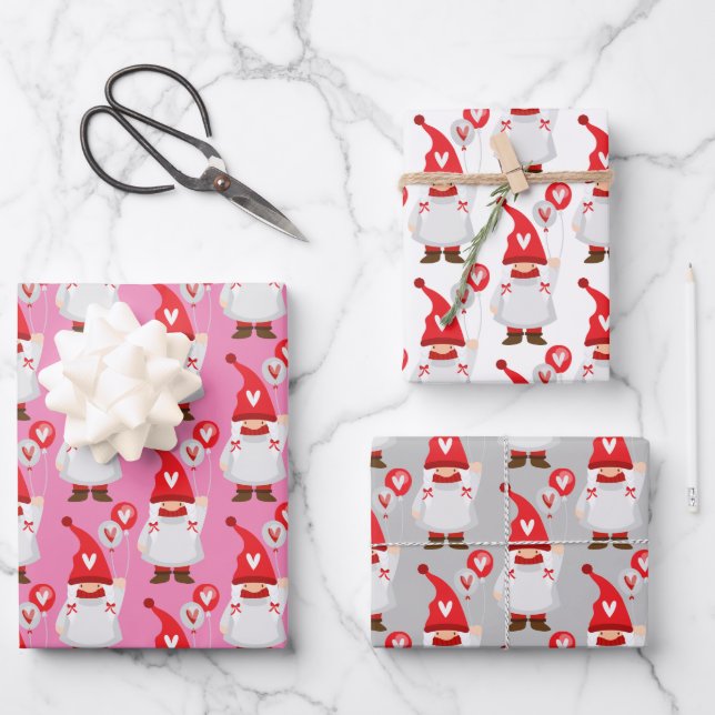 Feuille De Papier Cadeau Motif fille gode de Saint Valentin (Recto)