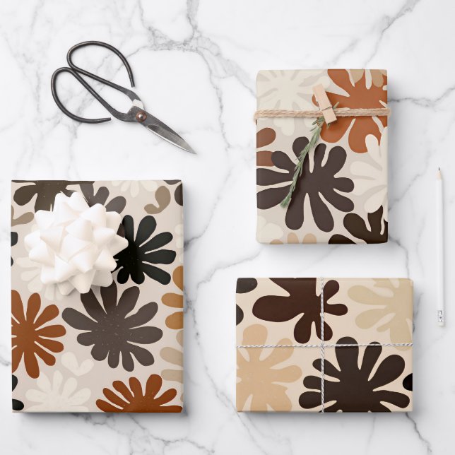 Feuille De Papier Cadeau Motif fleur Boho Matisse  (Recto)