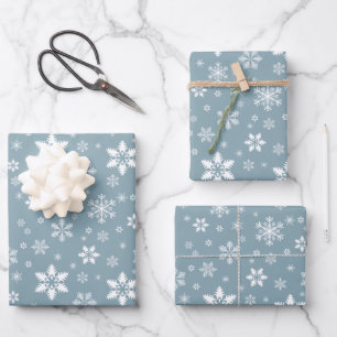 Feuille De Papier Cadeau Motif Flocon de Neige, Flocons de Neige Blancs, Ne