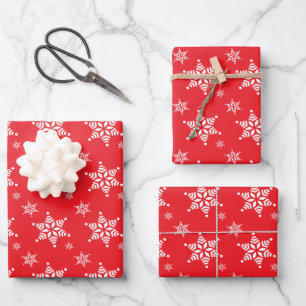 Feuille De Papier Cadeau Motif Flocon de Neige, Flocons de Neige Blancs, Ne