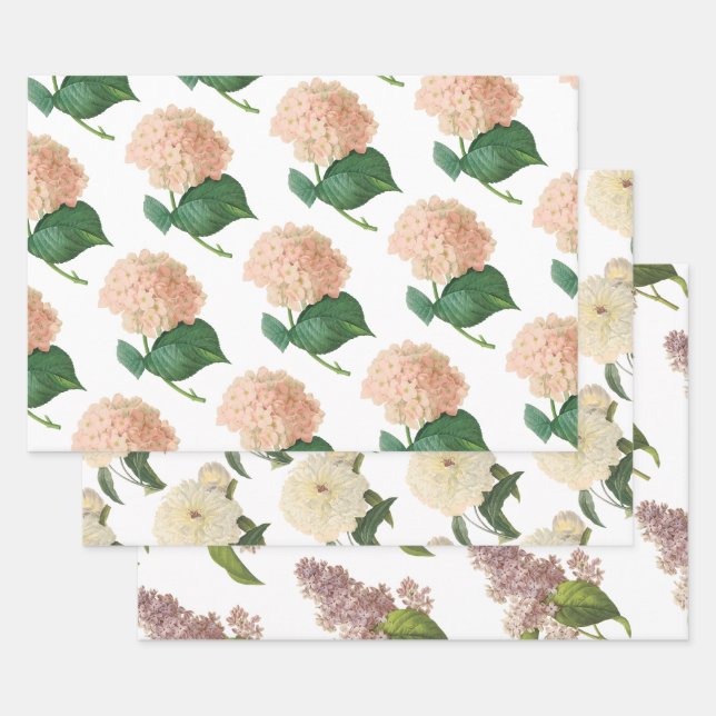 Feuille De Papier Cadeau Motif floral (Lot)