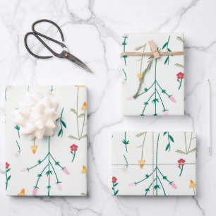 Feuille De Papier Cadeau Motif floral botanique victorien sombre et maussad
