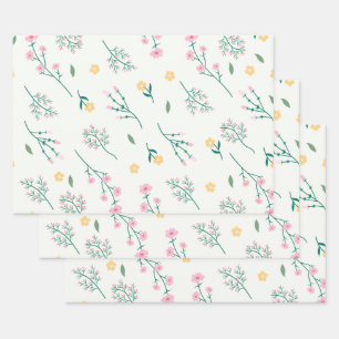 Feuille De Papier Cadeau Motif floral botanique victorien sombre et maussad