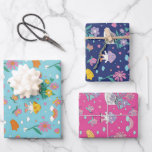 Feuille De Papier Cadeau Motif floral de jardin fleuri bohème rétro<br><div class="desc">Papier d'emballage cadeau coloré et mignon pour la Saint-Valentin. Livré en set de 3 avec des variations de couleurs. Un cadeau parfait pour votre famille et vos amis pour célébrer l'amour. Non seulement idéal pour la Saint-Valentin, mais également adapté pour un anniversaire, une douche de mariée, un mariage, un anniversaire...</div>
