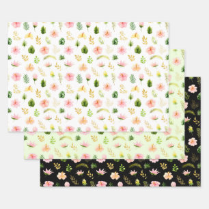 Feuille De Papier Cadeau Motif floral de jungle tropicale