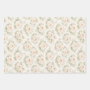 Feuille De Papier Cadeau Motif floral de mariage