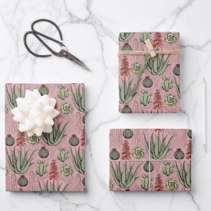 Feuille De Papier Cadeau Motif floral élégant rose et vert