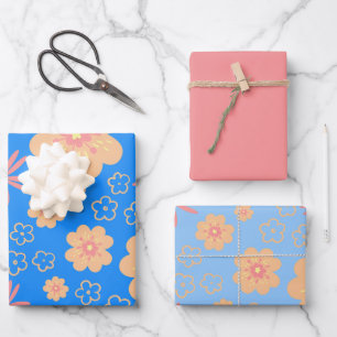 Feuille De Papier Cadeau Motif Floral Vintage doux