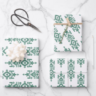 Feuille De Papier Cadeau Motif folklorique de l'impression Jamdani