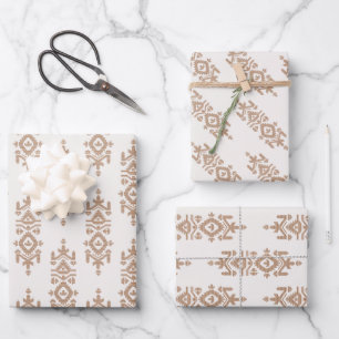 Feuille De Papier Cadeau Motif folklorique de l'impression Jamdani