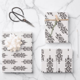 Feuille De Papier Cadeau Motif folklorique d'impression Jamdani