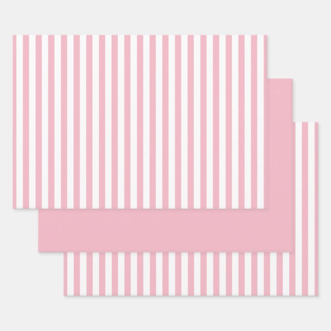 Feuille De Papier Cadeau motif géométrique blanc rose (Lot)