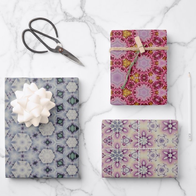 Feuille De Papier Cadeau Motif géométrique de couleur molle (Recto)