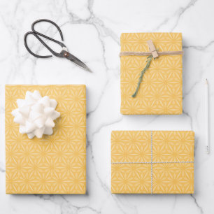 Feuille De Papier Cadeau Motif géométrique jaune gai