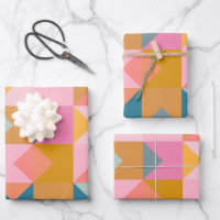 Motif géométrique mignon en rose Turquoise et jaun