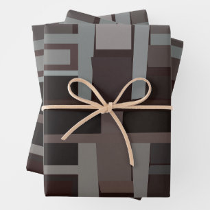 Feuille De Papier Cadeau Motif géométrique moderne du milieu du siècle
