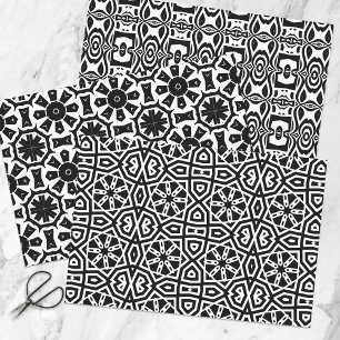 Feuille De Papier Cadeau Motif géométrique Op Art Chic noir & blanc tendanc
