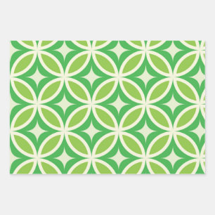 Feuille De Papier Cadeau Motif géométrique vert citron Modernité du milieu 