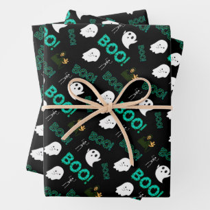 FEUILLE DE PAPIER CADEAU MOTIF HALLOWEEN ÉFFRAYANT SANS ÉCRAN