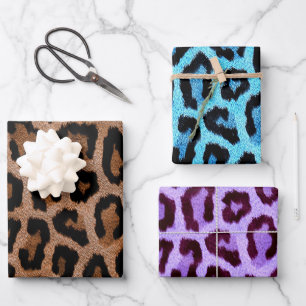 Feuille De Papier Cadeau Motif imprimé fourrure d'animal léopard guépard