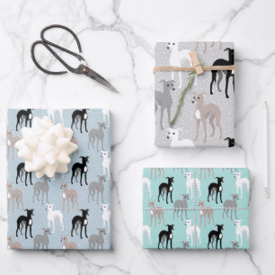 Feuille De Papier Cadeau Motif italien Greyhounds Cute