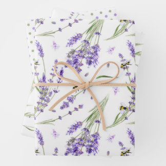 Feuille De Papier Cadeau Motif Lavande aquarelle