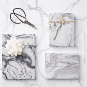 Feuille De Papier Cadeau Motif Marbre blanc moderne
