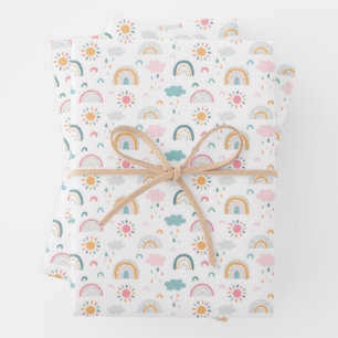 Feuille De Papier Cadeau Motif météorologique mignon