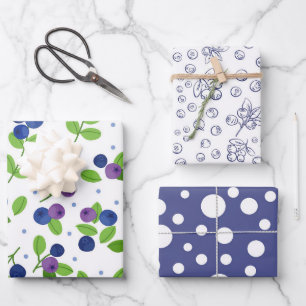 Feuille De Papier Cadeau motif mignon bleuet
