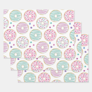Feuille De Papier Cadeau Motif mignon de beigne coloré